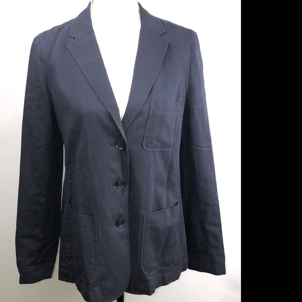 Vince Blue Blazer Sz 8 Unstructured Two-Button